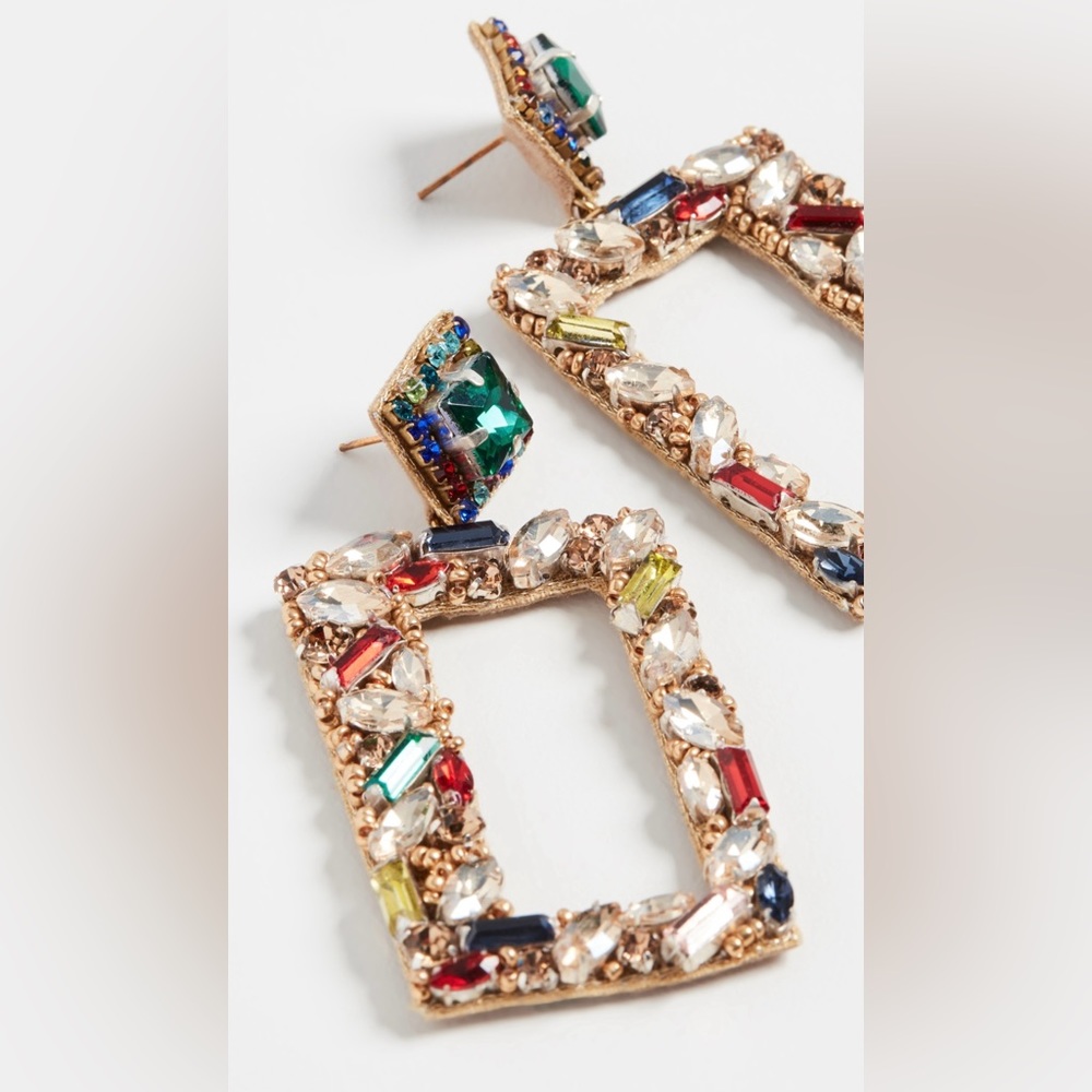 Deepa Gurnani earrings. Lightwght. beautiful. Crystal embellishments. Post back